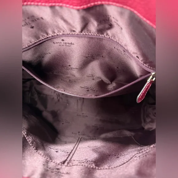 Kate Spade pebbled leather burgundy tote bag - Picture 9 of 15